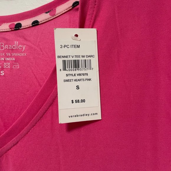Sweet Hearts V-Tee & Short Set NWT – Pink Size S - Picture 2 of 8